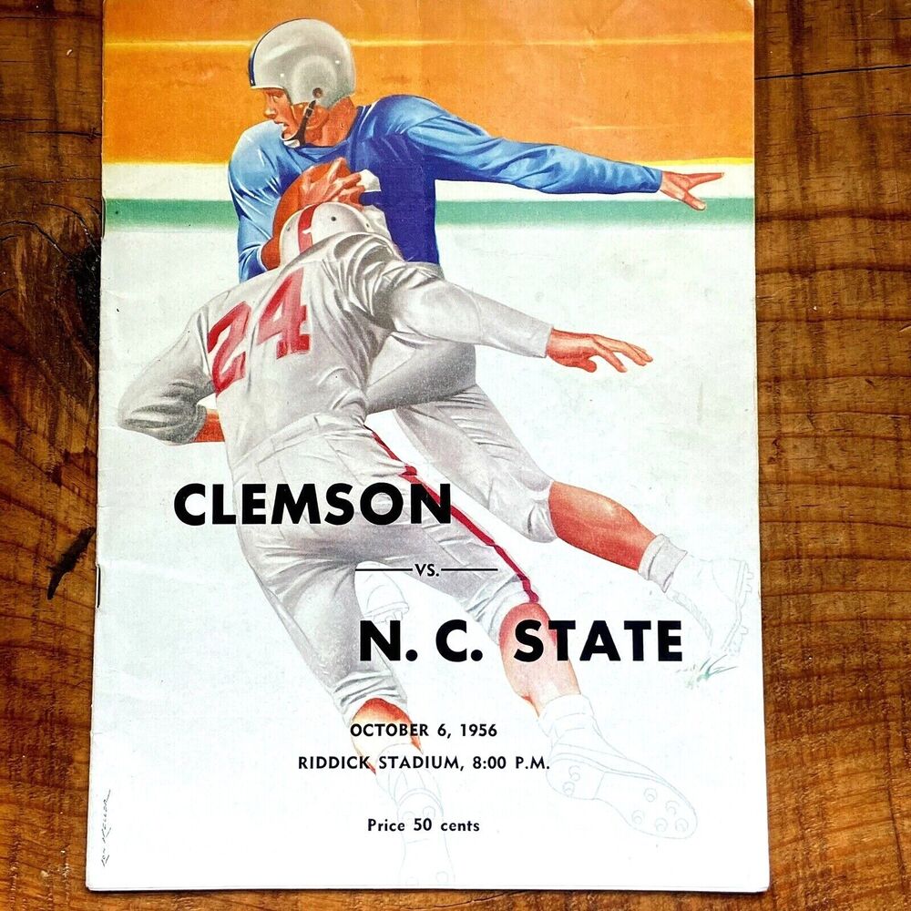 Clemson Tigers N. C. State Wolfpack 1956 College Football Program Coca Cola RARE